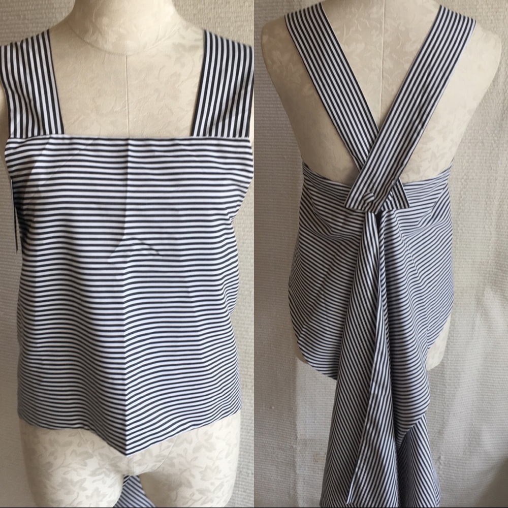 Convertible Open Back Striped Top with Tails - Picture 5 of 8